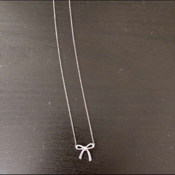 Tiffany Sterling Silver Small Bow Pendant Necklace - Picture 5 of 5
